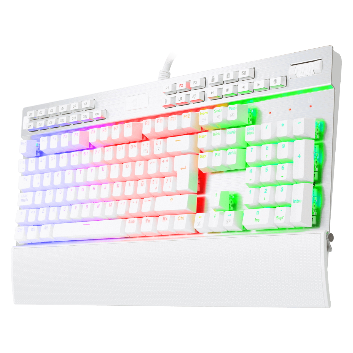 Teclado Mecanico Gamer RGB Retroiluminado Yama Blanco Redragon