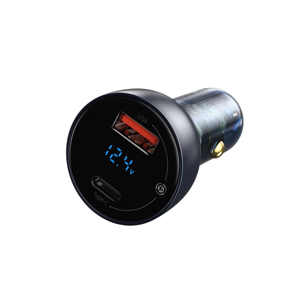 Cargador 12V Para Auto 2 Puertos Usb A / Usb C Pantalla Led Baseus