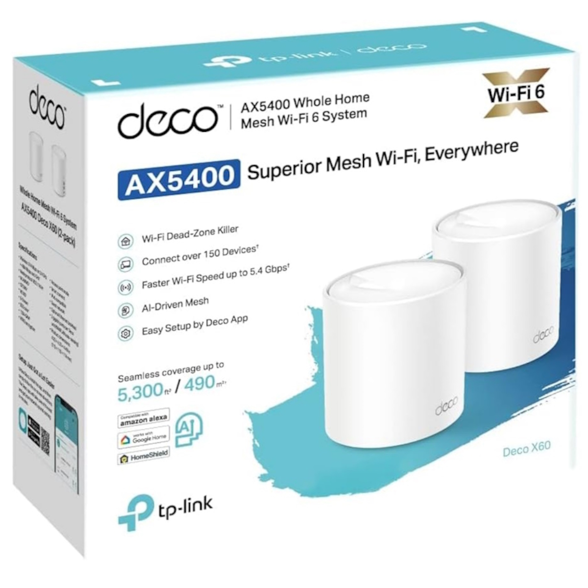 Sistema Wifi Deco X60 Pack 2 Mesh AX5400 Tp-Link