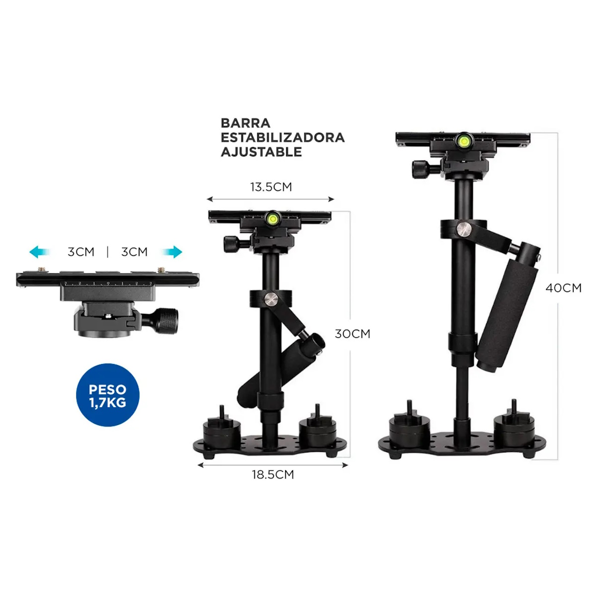 Estabilizador Profesional S40 Para Camara 30-40cm Gadnic