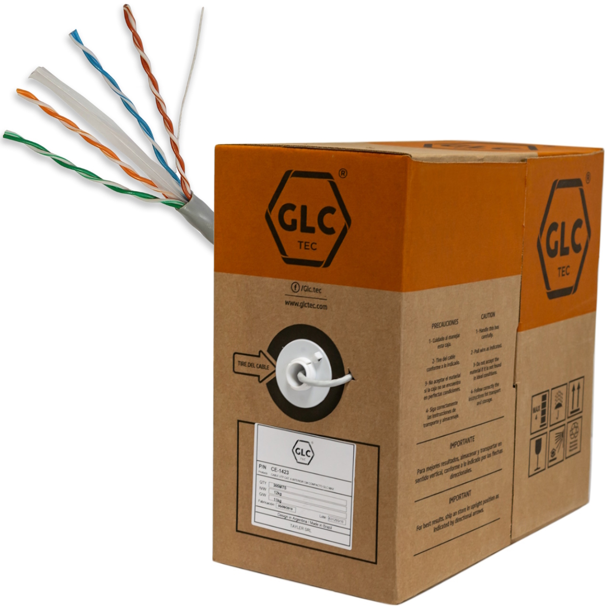 Bobina Cable UTP Cat 6 305m INTERIOR GLC