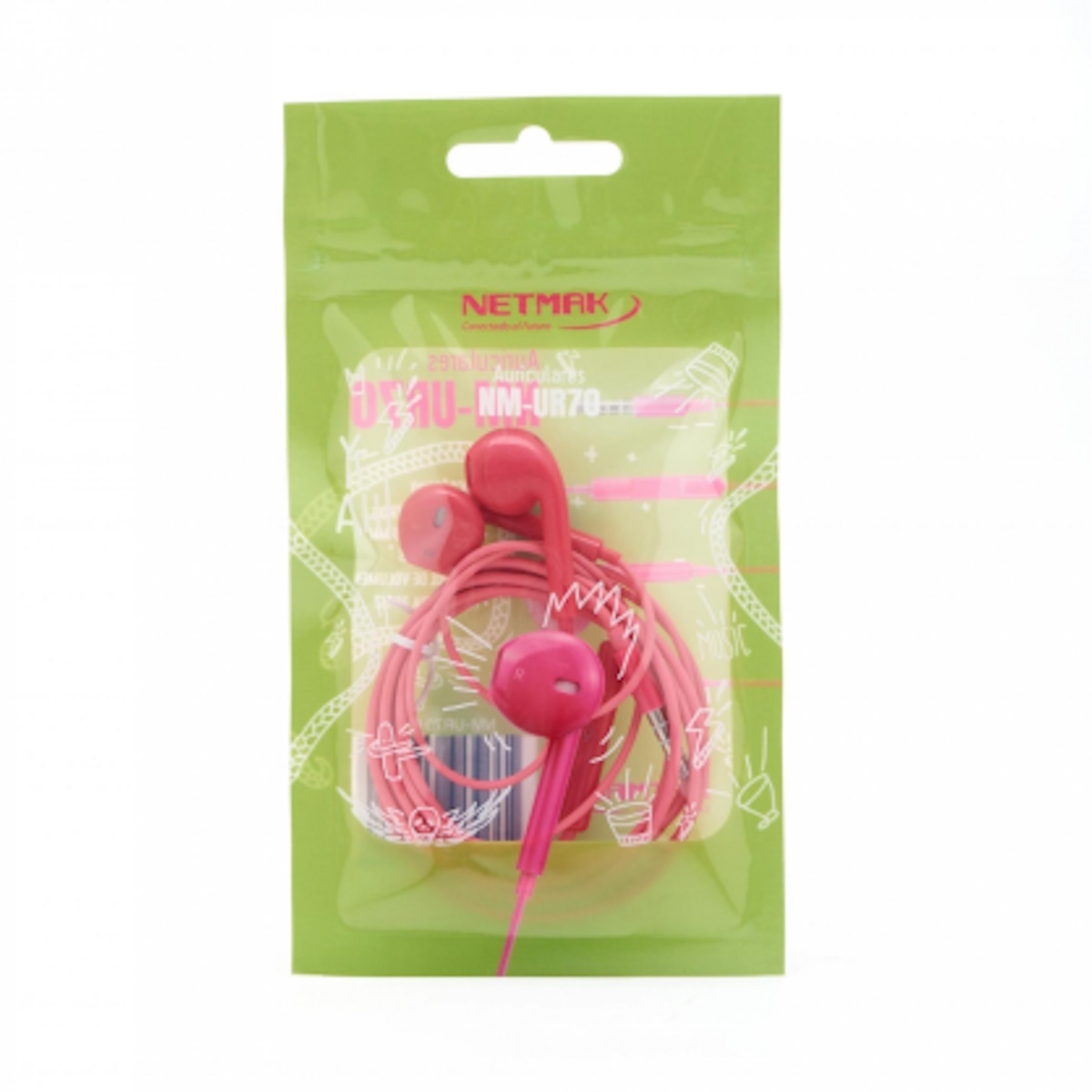 Auriculares Cable In Ear Nm-ur70 Rosa Netmak