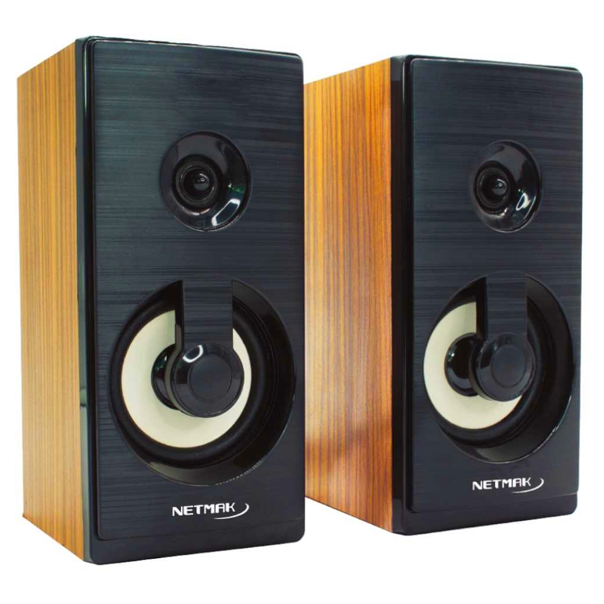 Parlantes Pc Usb Nm-bora Madera Negro/marron Netmak