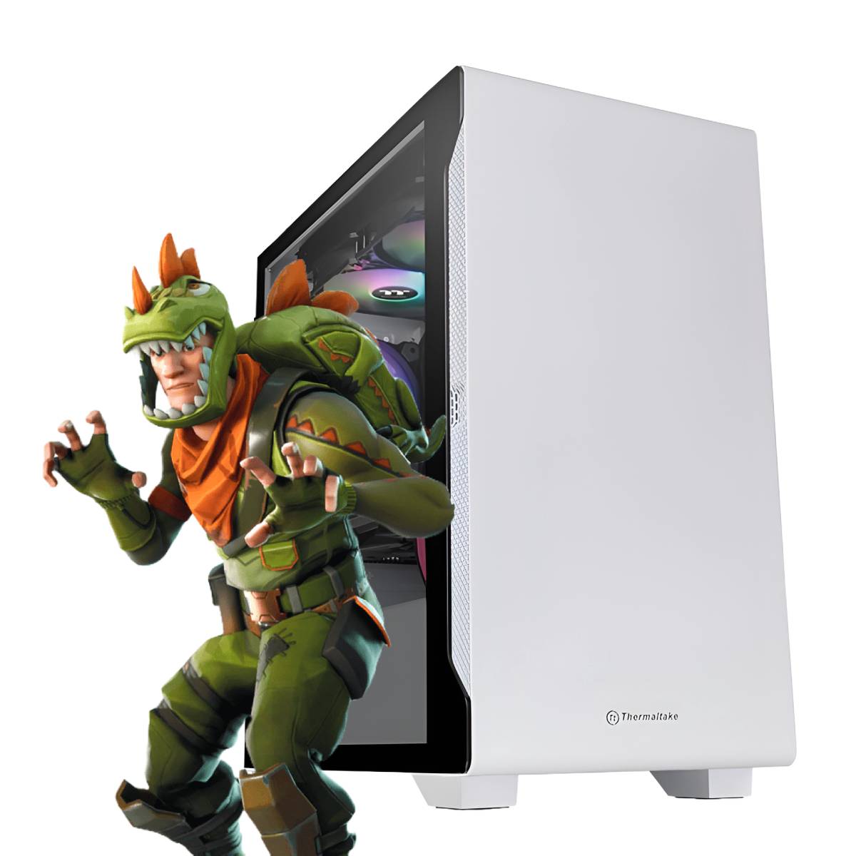Pc Armada Ryzen 3 - 8GB RGB - 120SSD - 1TB - 600W 80P RGB - Gabinete Gamer S100TG Blanco Thermaltake