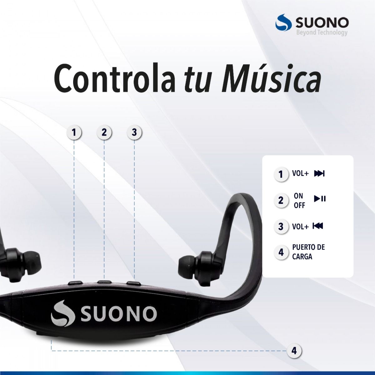 Auriculares Bluetooth Vincha S9 Negro Suono
