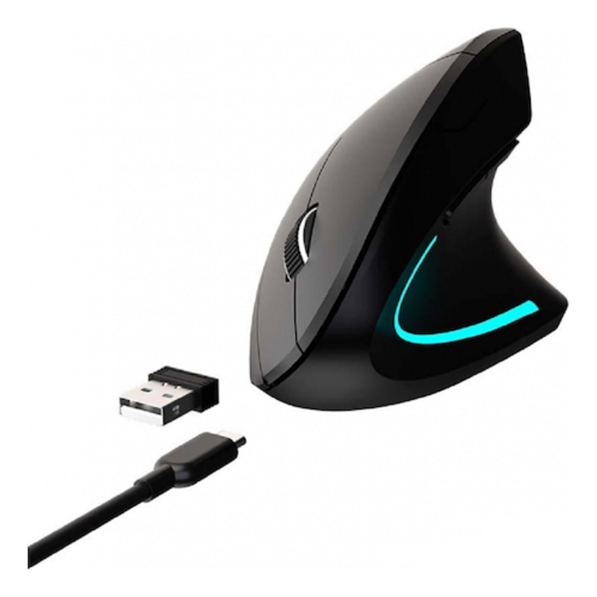 Mouse Inalambrico Recargable Nm-ergo Vertical 1600dpi Negro Netmak