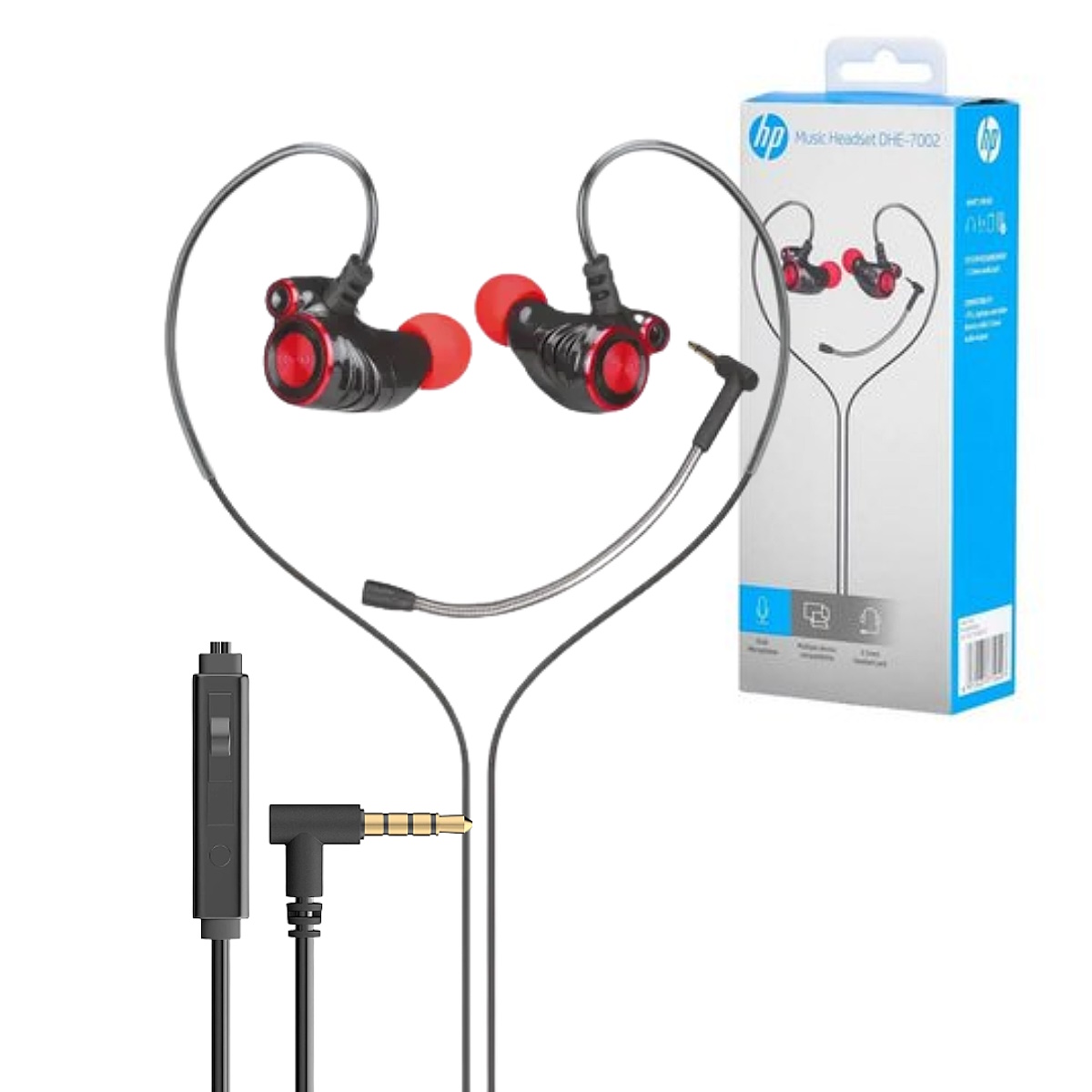 Auriculares Cable In Ear DHE-7002 C/Micrófono Negro Hp