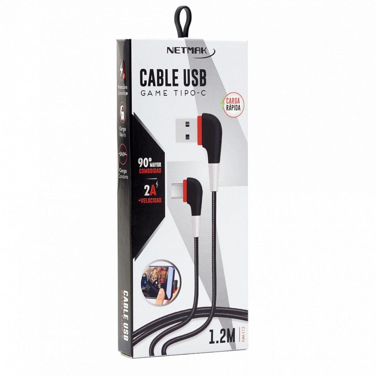 Cable USB C a USB A Ficha L 1.2m NM-112 Netmak