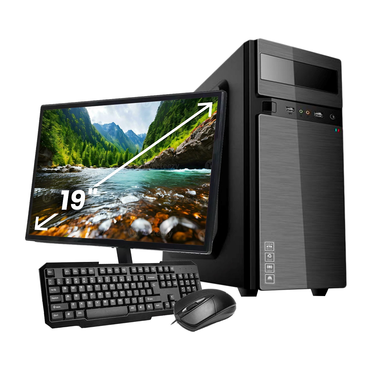 Computadora Celeron J4005- 8Gb - SSD 240 - Gabinete Kit - Monitor 19