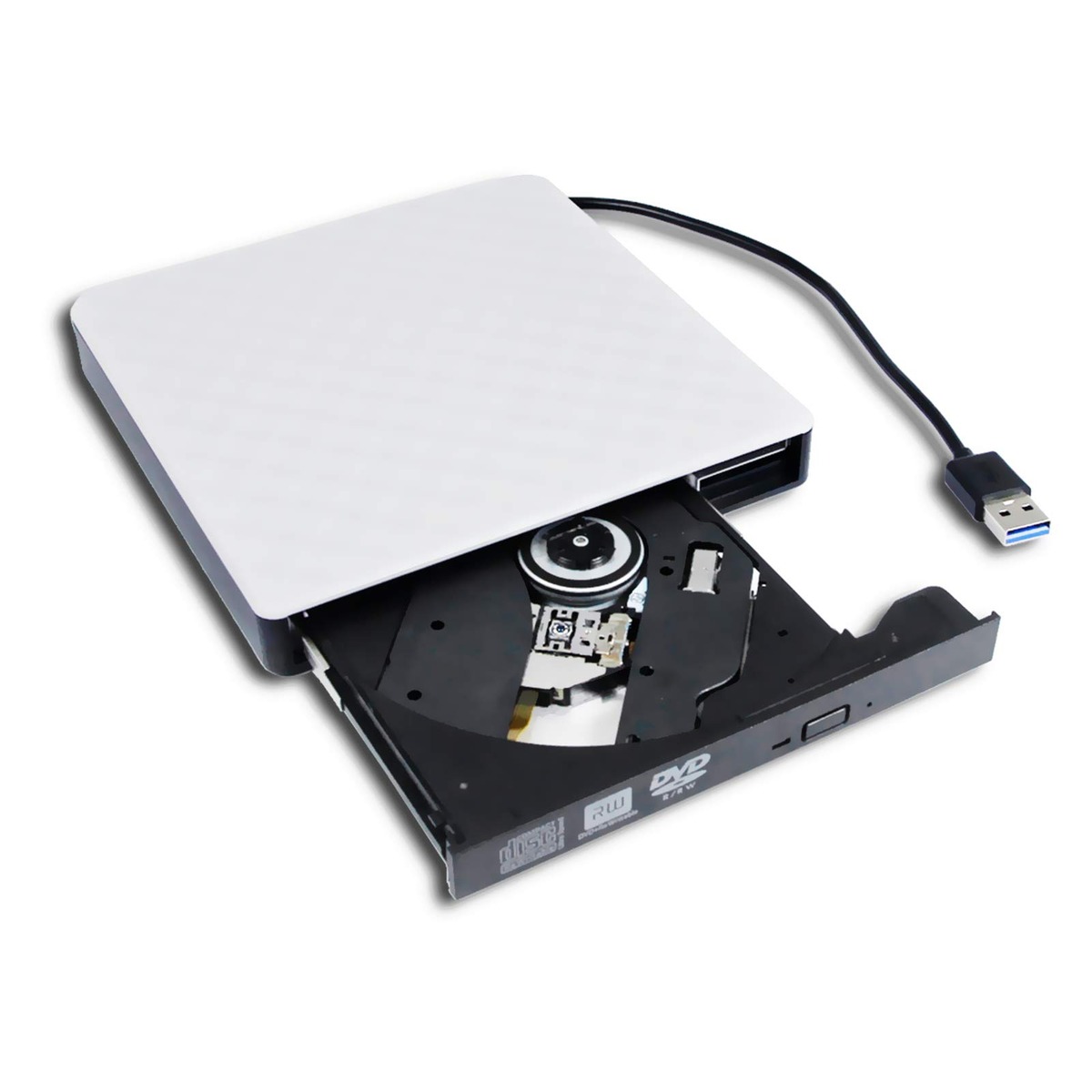 Grabadora de DVD-RW Externa USB 3.0 Pop-Up White