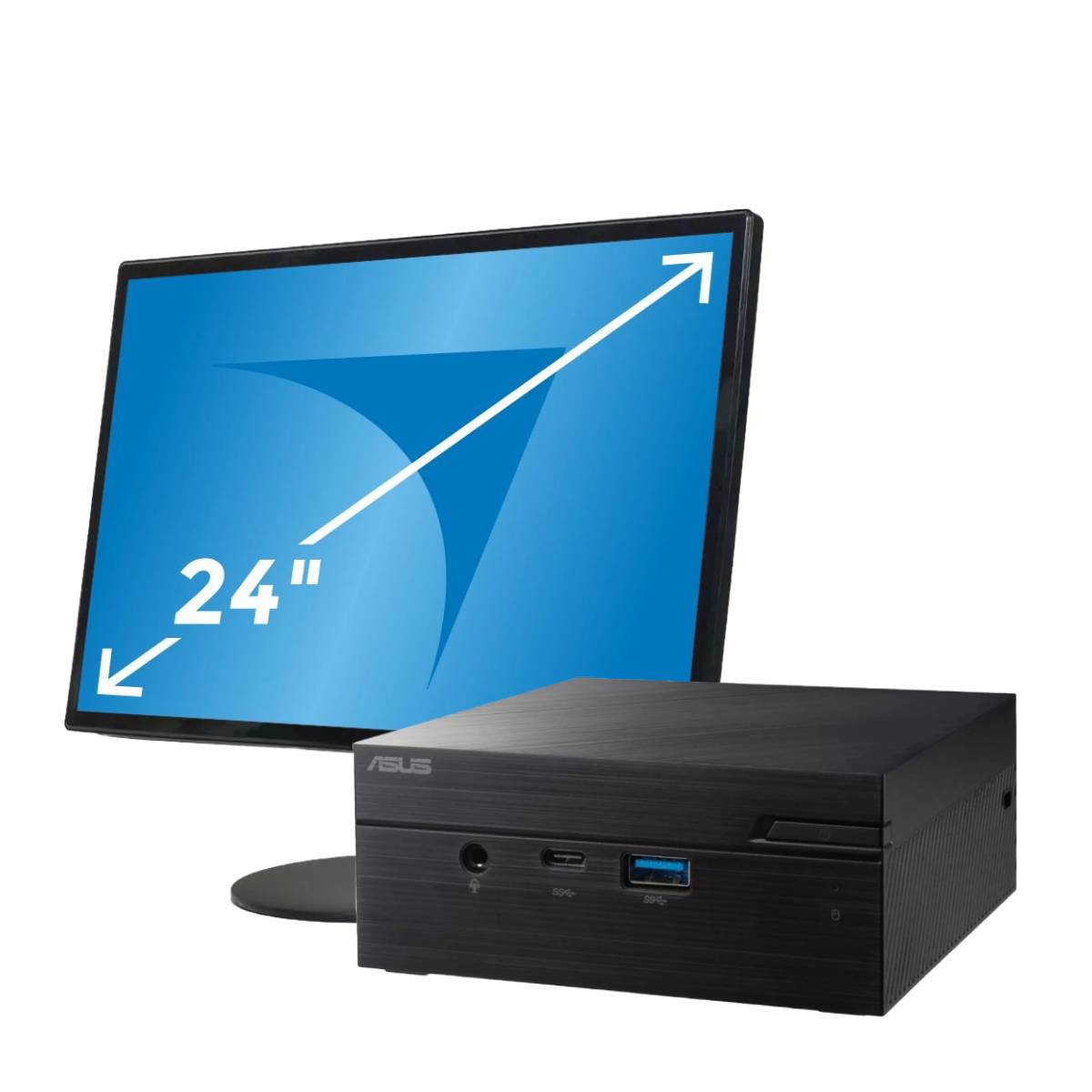 Computadora Mini Pc Asus Celeron - 8Gb - Ssd 480Gb - Monitor 24