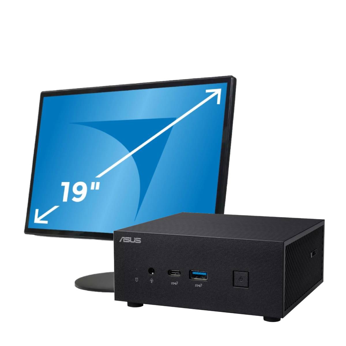 Computadora Mini Pc Asus I3 1115G4 - 8Gb - Ssd 256Gb - Monitor 19