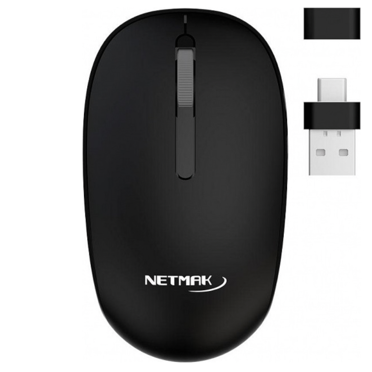 Mouse Inalambrico C/Receptor USB-C/USB Negro NM-M660 Netmak