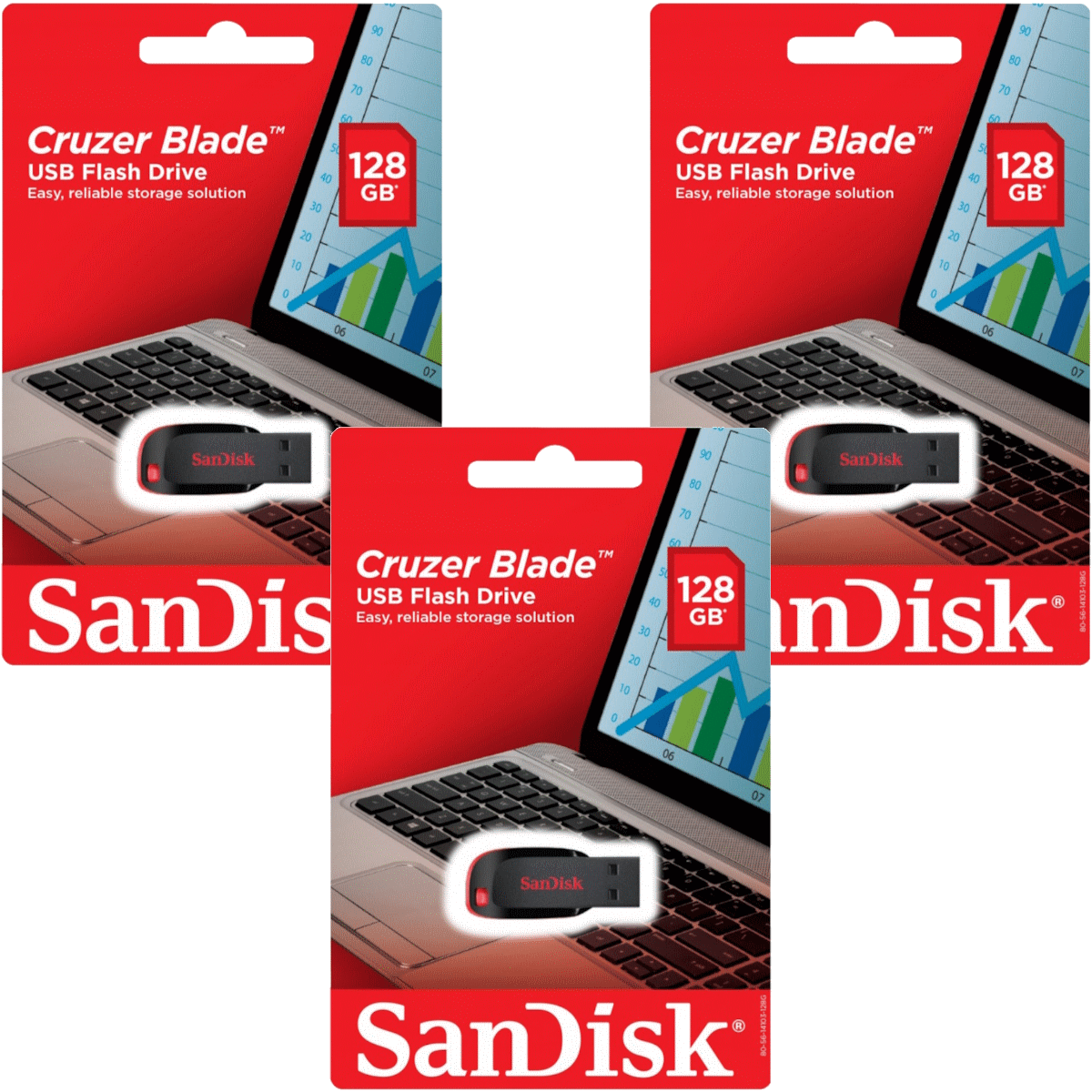 Combo Pendrive 128Gb X3 Unidades