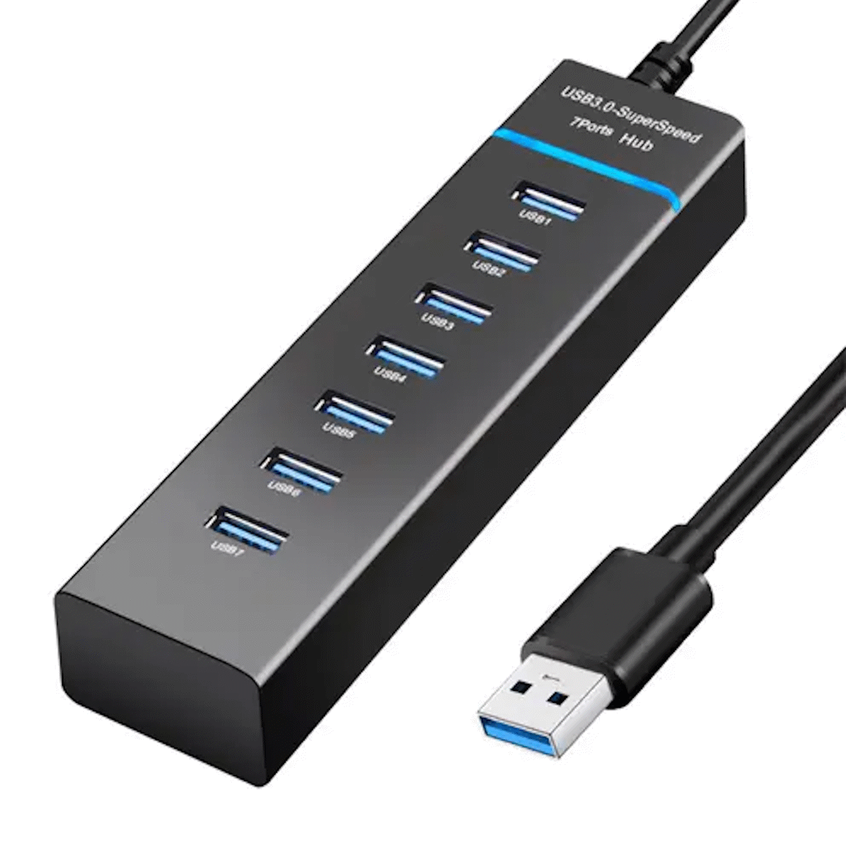 Hub USB 3.0 7 Puertos USB 3.0 Luz Led Gadnic