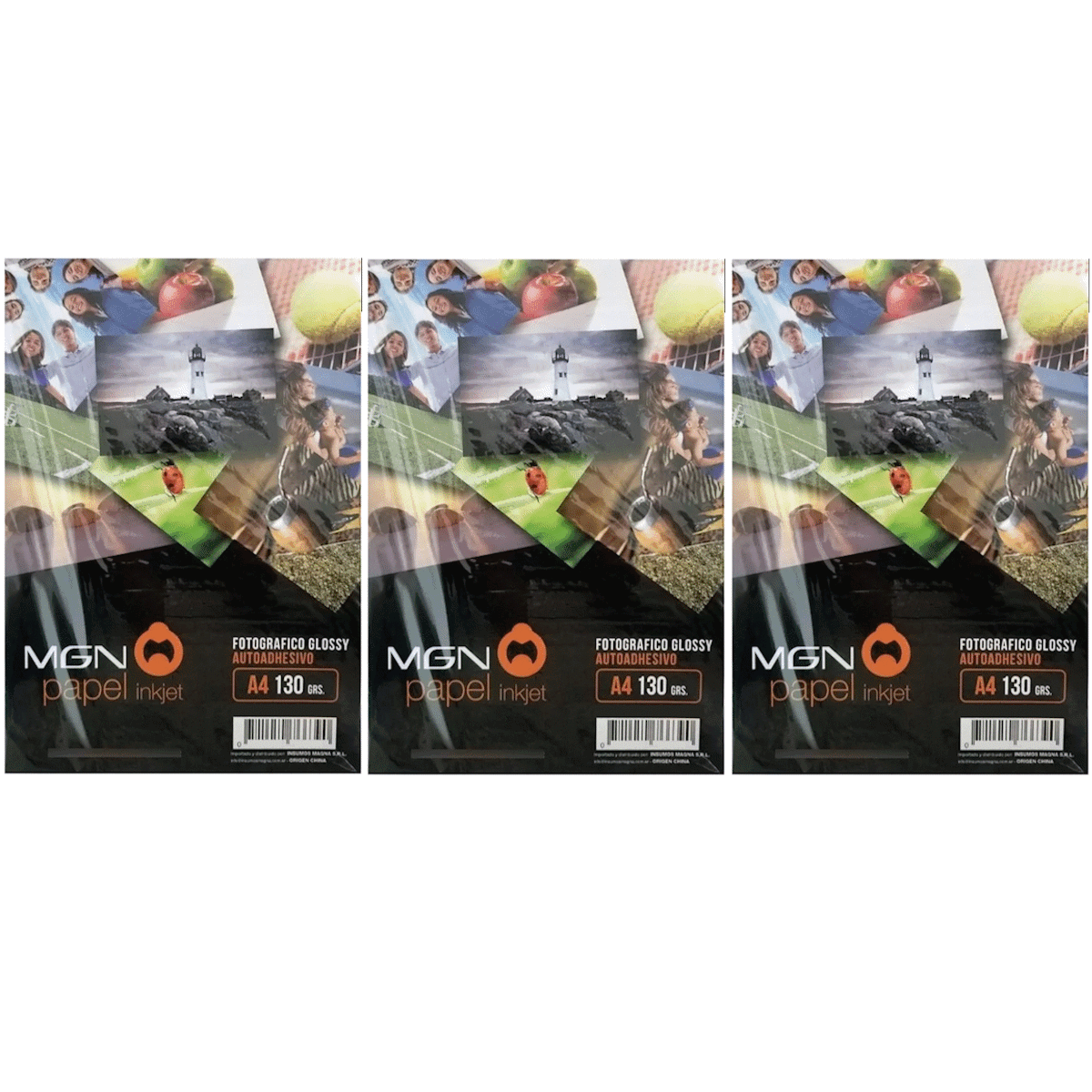 Combo Resma Papel Fotografico A4 130GR Autoadhesivo X3 Unidades