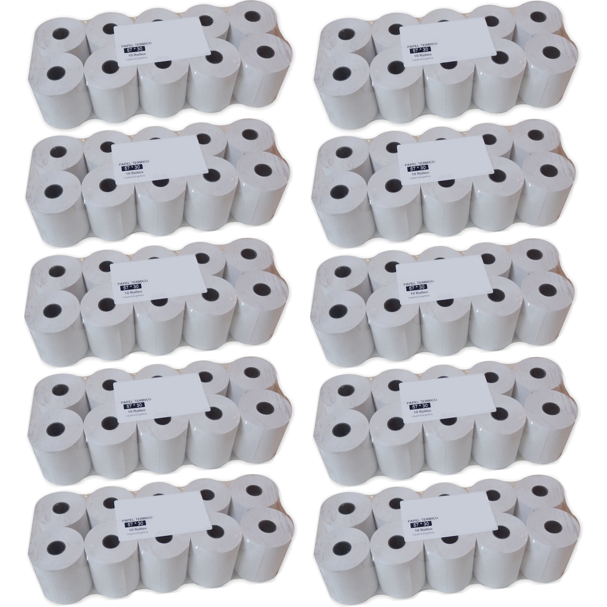 Combo Rollo Papel Termico 57mm x 30Mts 48Grs X100 Unidades