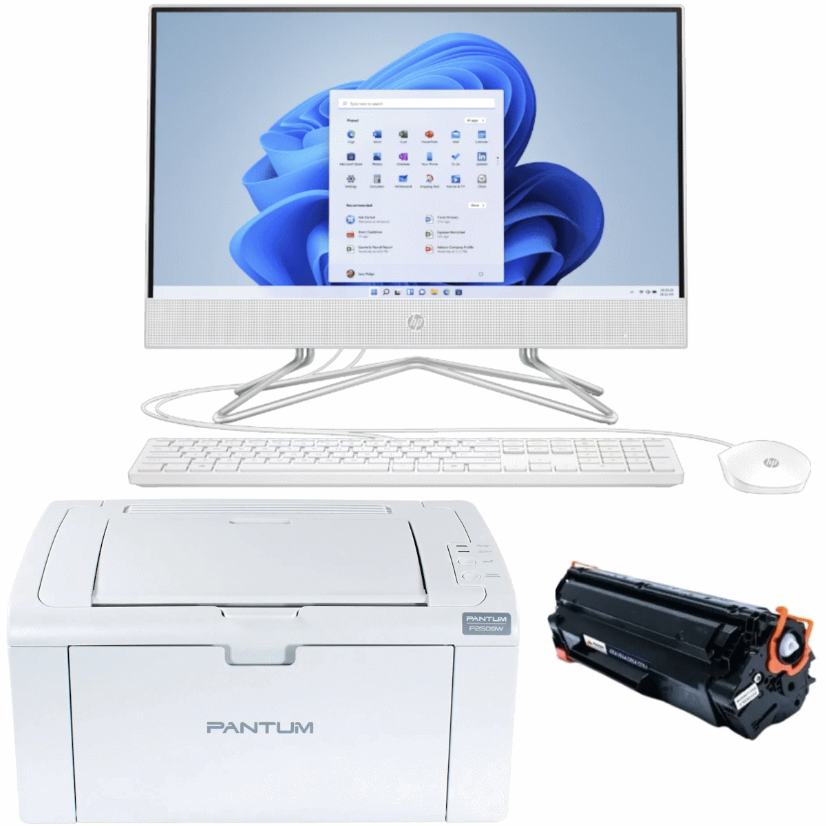 Combo Pc Todo En Uno AIO HP Celeron J4025 - 8GB - 256GB - 21,5