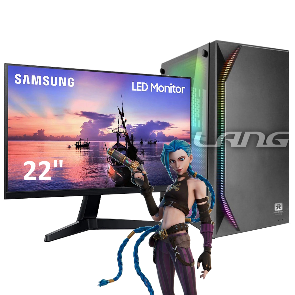 Computadora Gamer I3F - 16Gb - Ssd 500Gb - Rx 580 8Gb - 500W 80 Plus - Gab.LX78 Rgb - Monitor 22