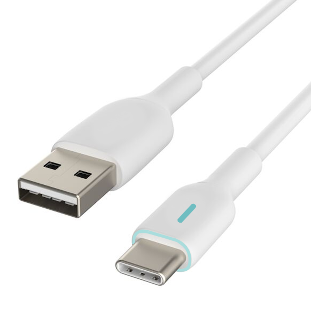 Cable USB C a USB 3.0 Carga Rapida 6A Led M18 1m Blanco Kolke