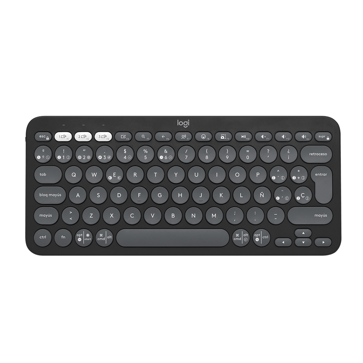 Teclado Bluetooth K380s Pebble Keys 2 Negro Español Logitech