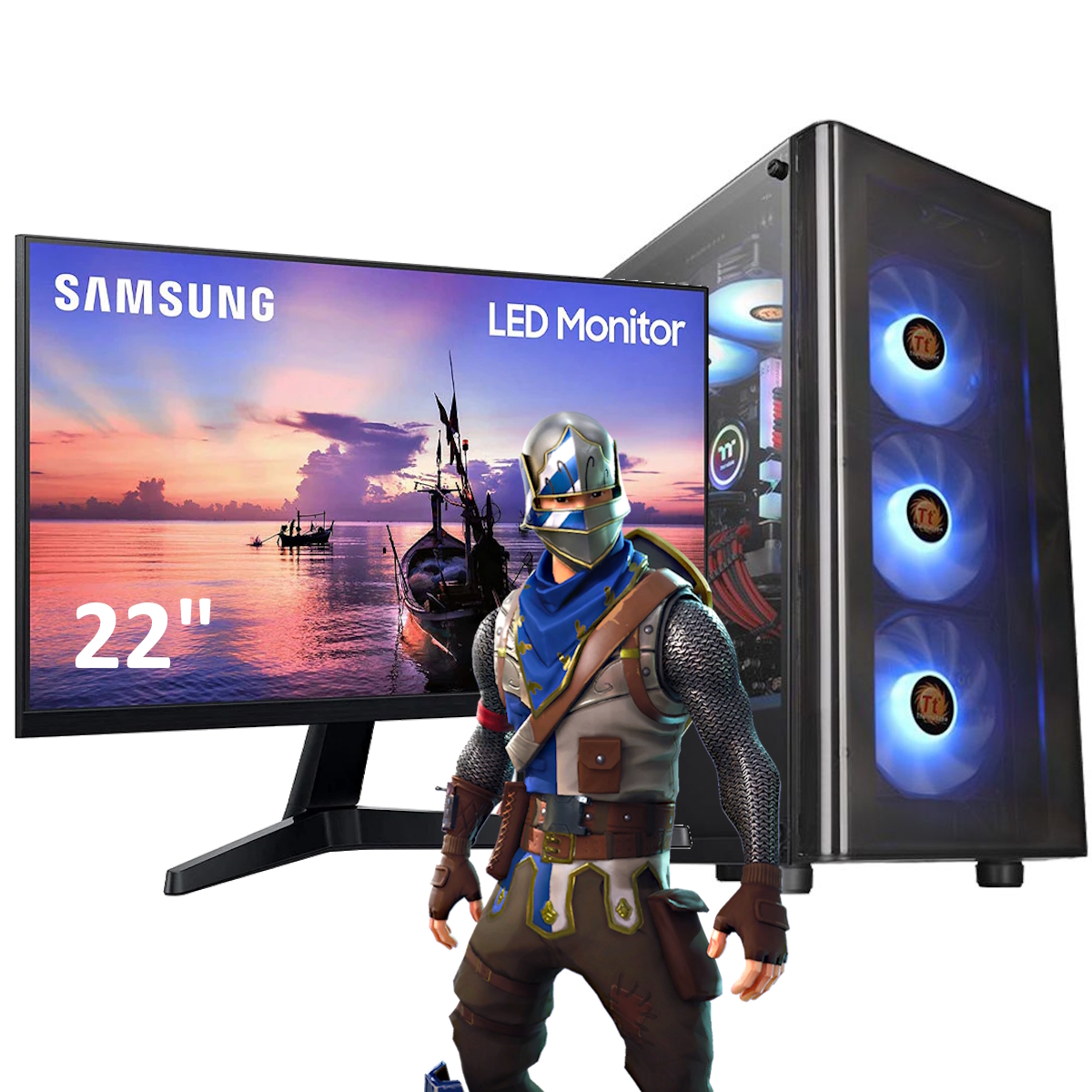 Computadora Gamer Ryzen 3 - 8Gb RGB - Ssd 240Gb - Gab. V200 - Monitor 22