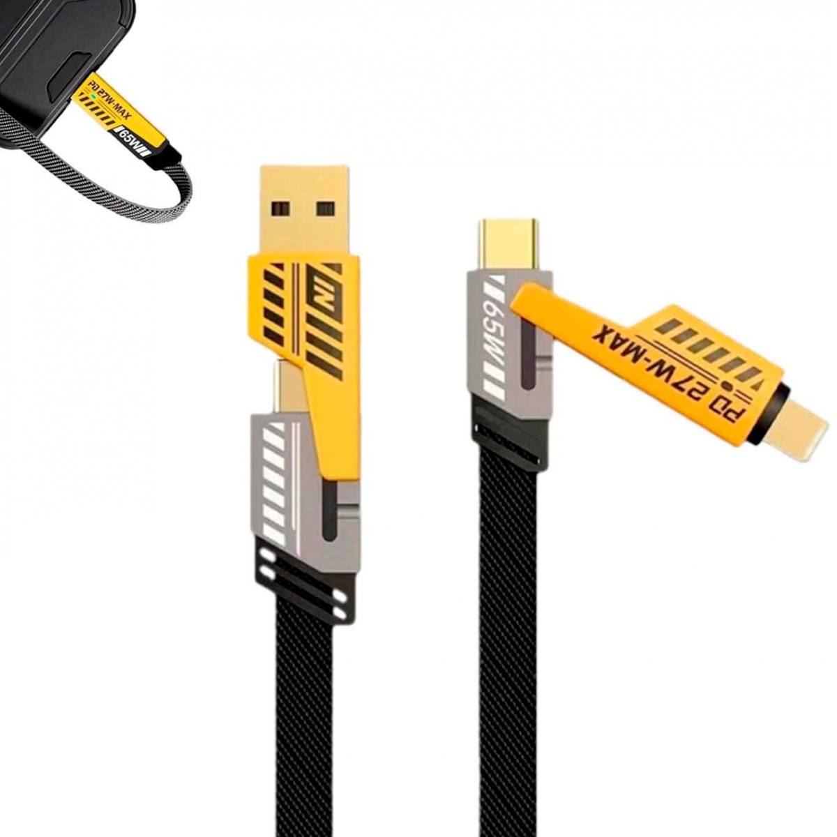 Cable USB + USB C x2 + Lightning Carga Rapida NM-123 Netmak