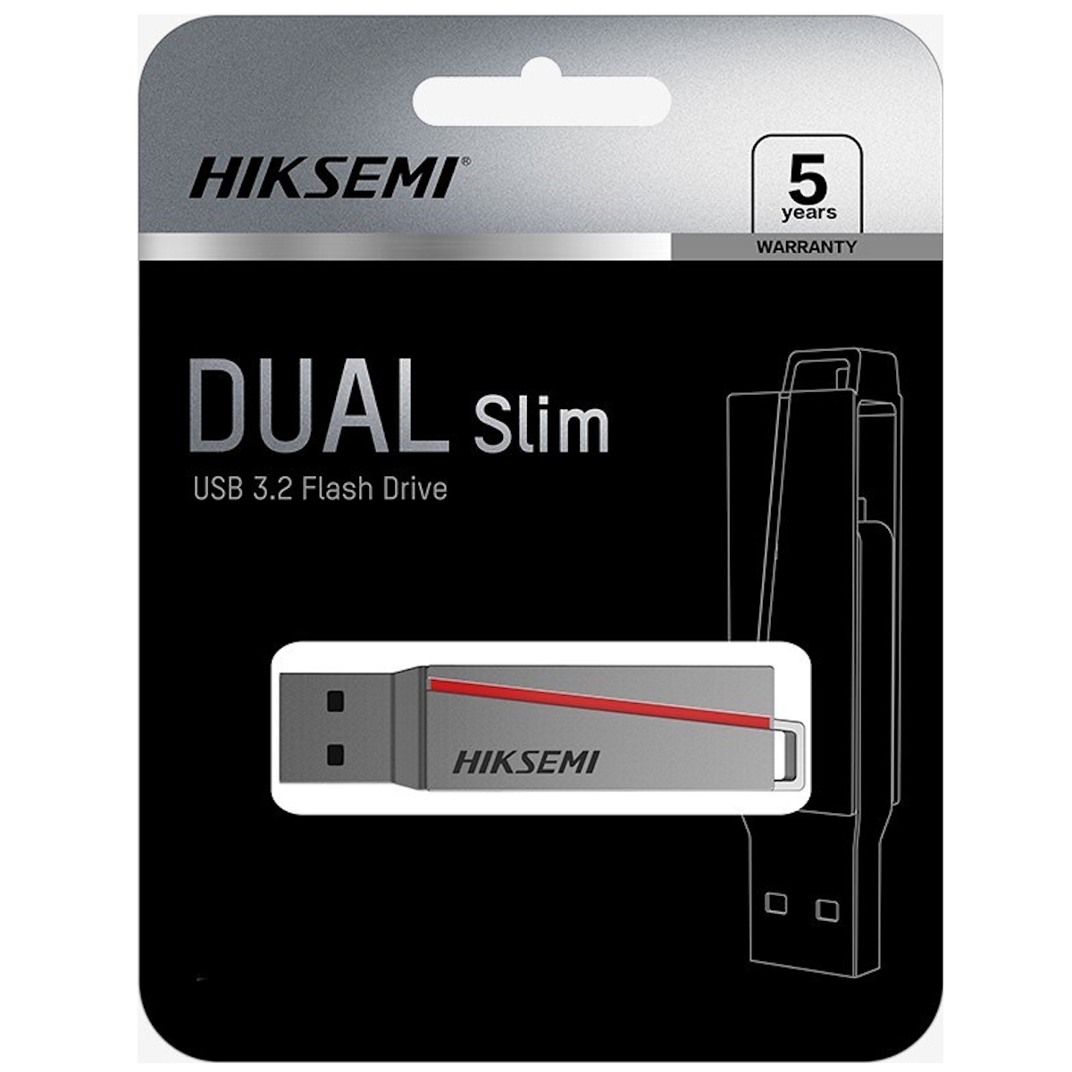 Pendrive 128GB Dual Slim USB 3.2 + USB C Hiksemi