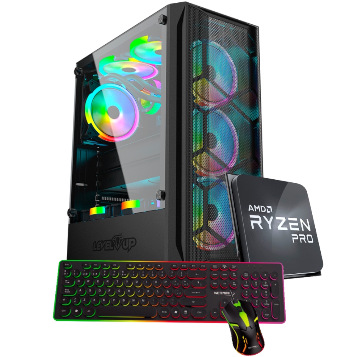 Pc Armada Ryzen 5 - 8GB - SSD 256GB - Gabinete Andromeda RGB + Kit Vortex
