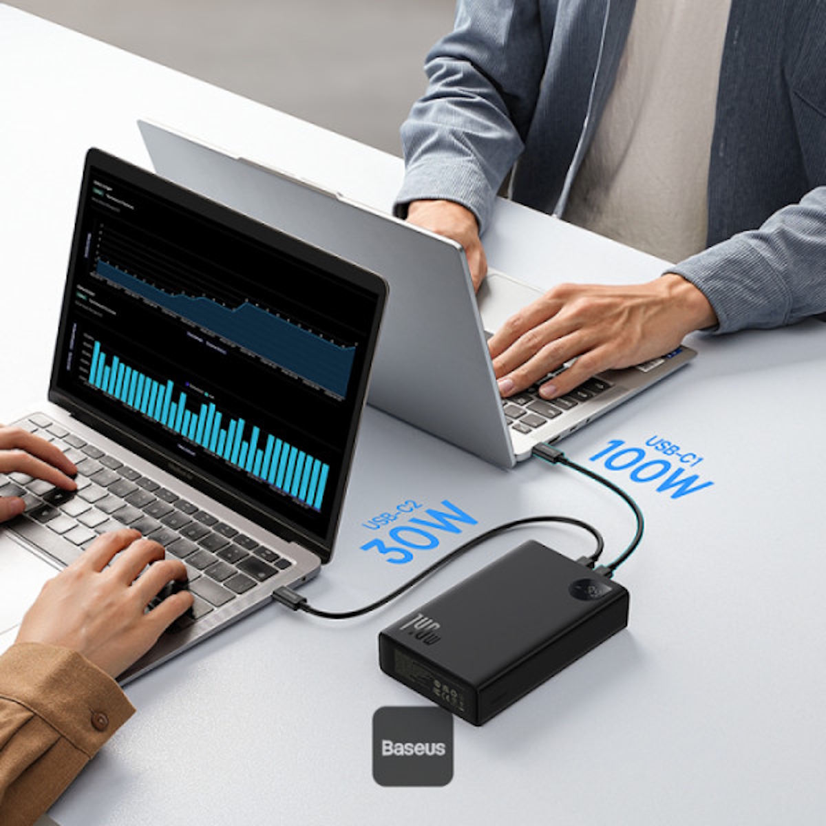 PowerBank 24000mAh USB + 2 USB C Digital Adaman Baseus