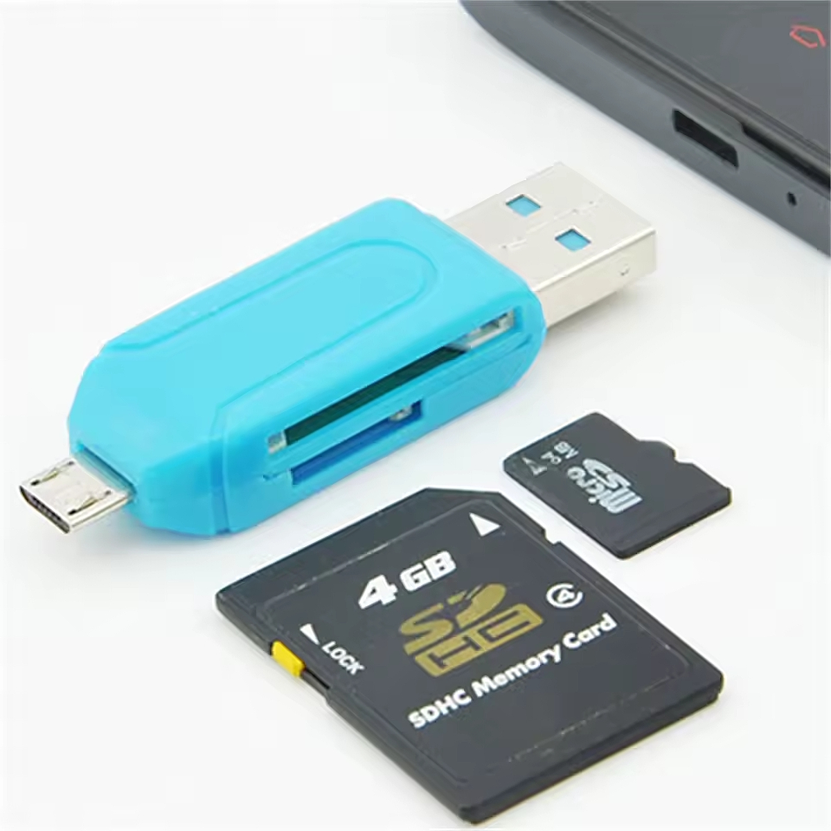 Adaptador De Memorias OTG USB/MicroUSB Para MicroSD TF