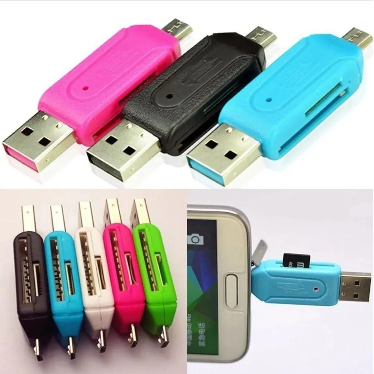 Adaptador De Memorias OTG USB/MicroUSB Para MicroSD TF