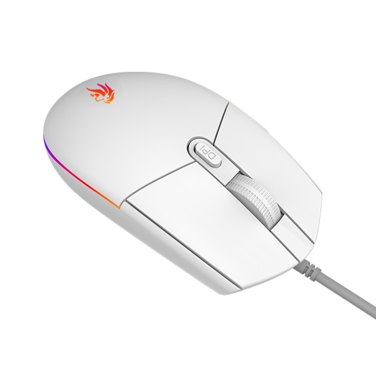 Mouse Gamer RGB 3600 DPI Blanco NM-EXPERT-W Netmak