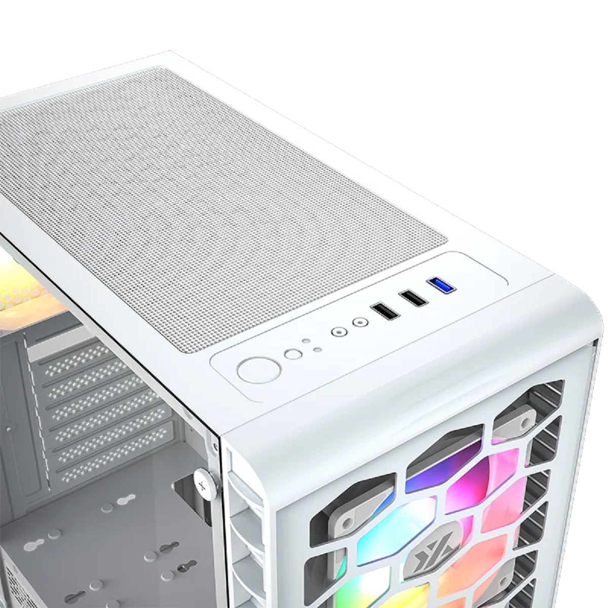 Gabinete Gamer Airone 300 Glass ARGB Blanco Vidrio Templado XYZ