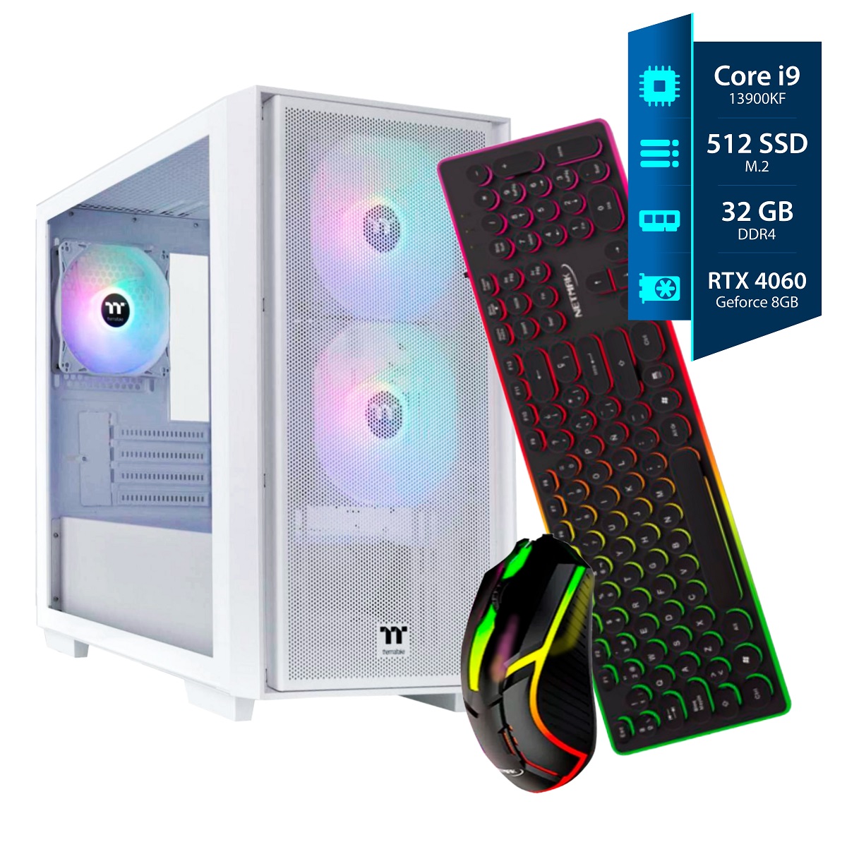 Pc Gamer Armada i9KF - 32Gb - SSD 512GB - Rtx 4060 OC 8GB - 650W 80P - Gab. H16 TG ARGB