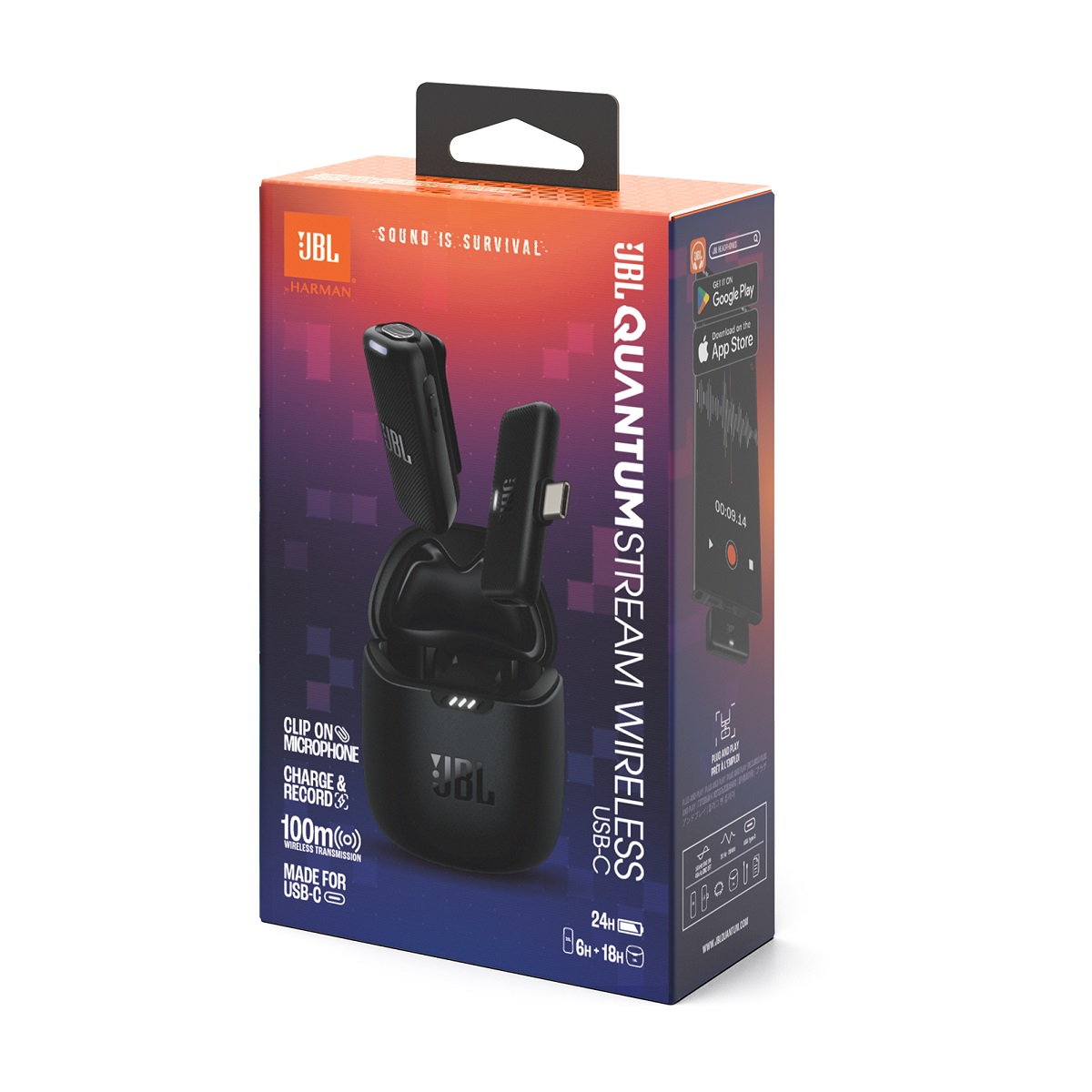 Microfono Corbatero Inalambrico USB C Quantum Stream Negro Jbl