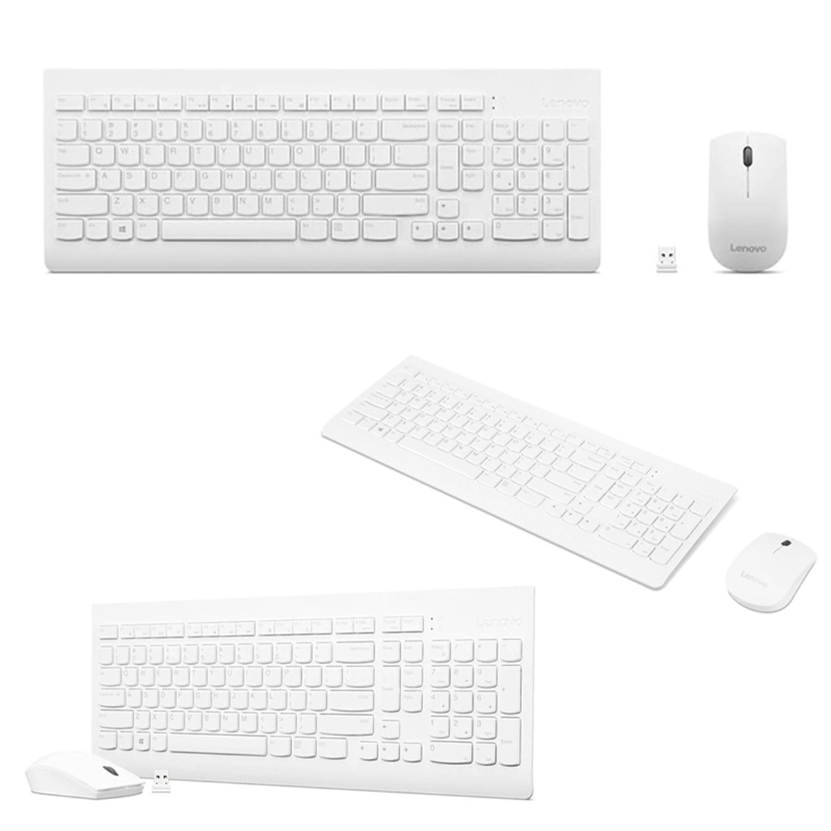 Kit Teclado Mouse Inalambrico 510 Blanco Español Lenovo Lang