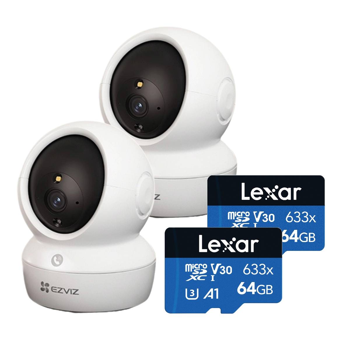 Combo Camara H6c Pro 1080P Day/Night SD Wifi Domo Interior Ezviz X2 + microSD 64 Lexar X2