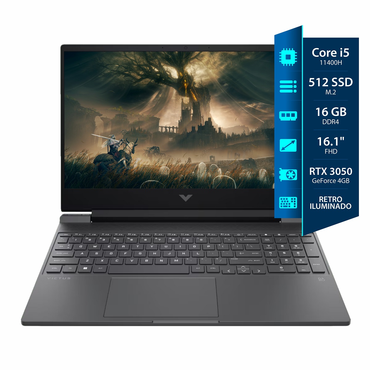 Notebook HP Victus Gamer I5 11400H - 16GB - 512SSD - Rtx 3050 4Gb - 16,1