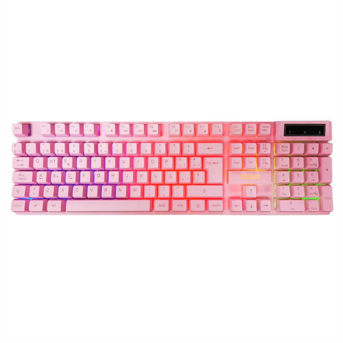 Kit Teclado Mouse MousePad Auriculares Gamer NKB 411 Rosa Noga