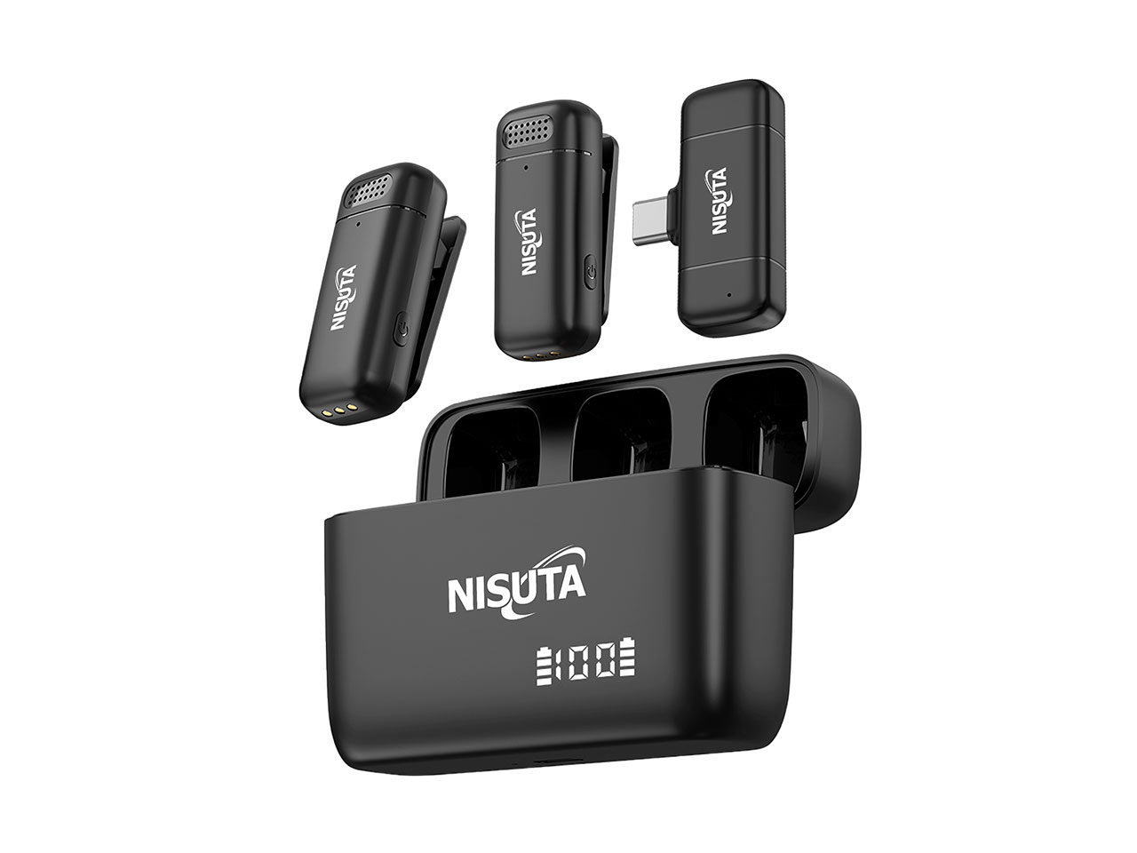 Microfono Corbatero Inalambrico USB C x2 NSMICW3 Nisuta