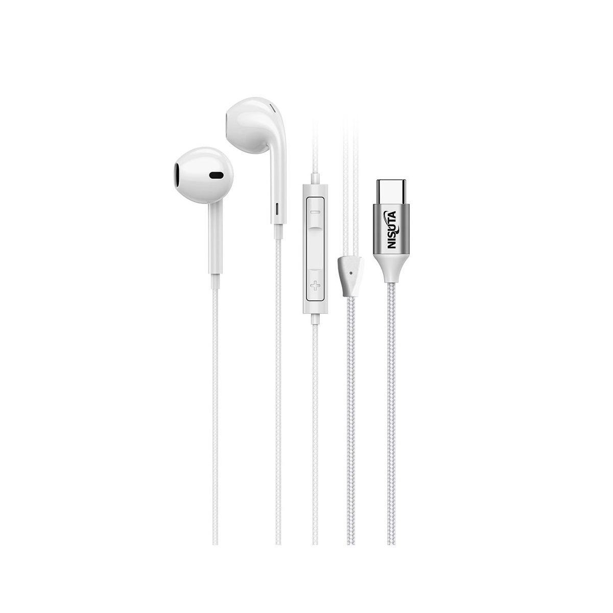 Auriculares Cable In Ear USB-C Blanco NS-AU3C Nisuta