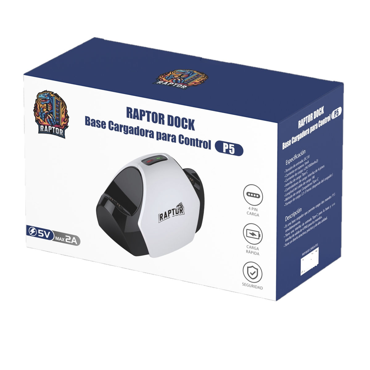 Base Carga Inalambrica Joystick PS5 Raptor