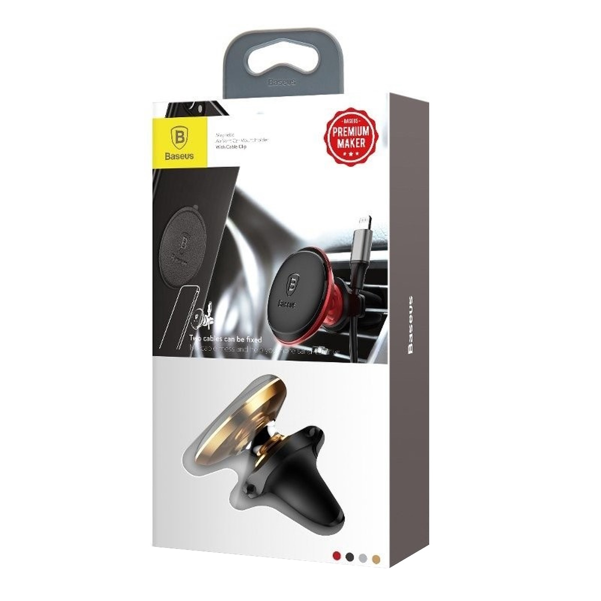 Soporte Celular Auto Magnetico Cable Clip BaseUs