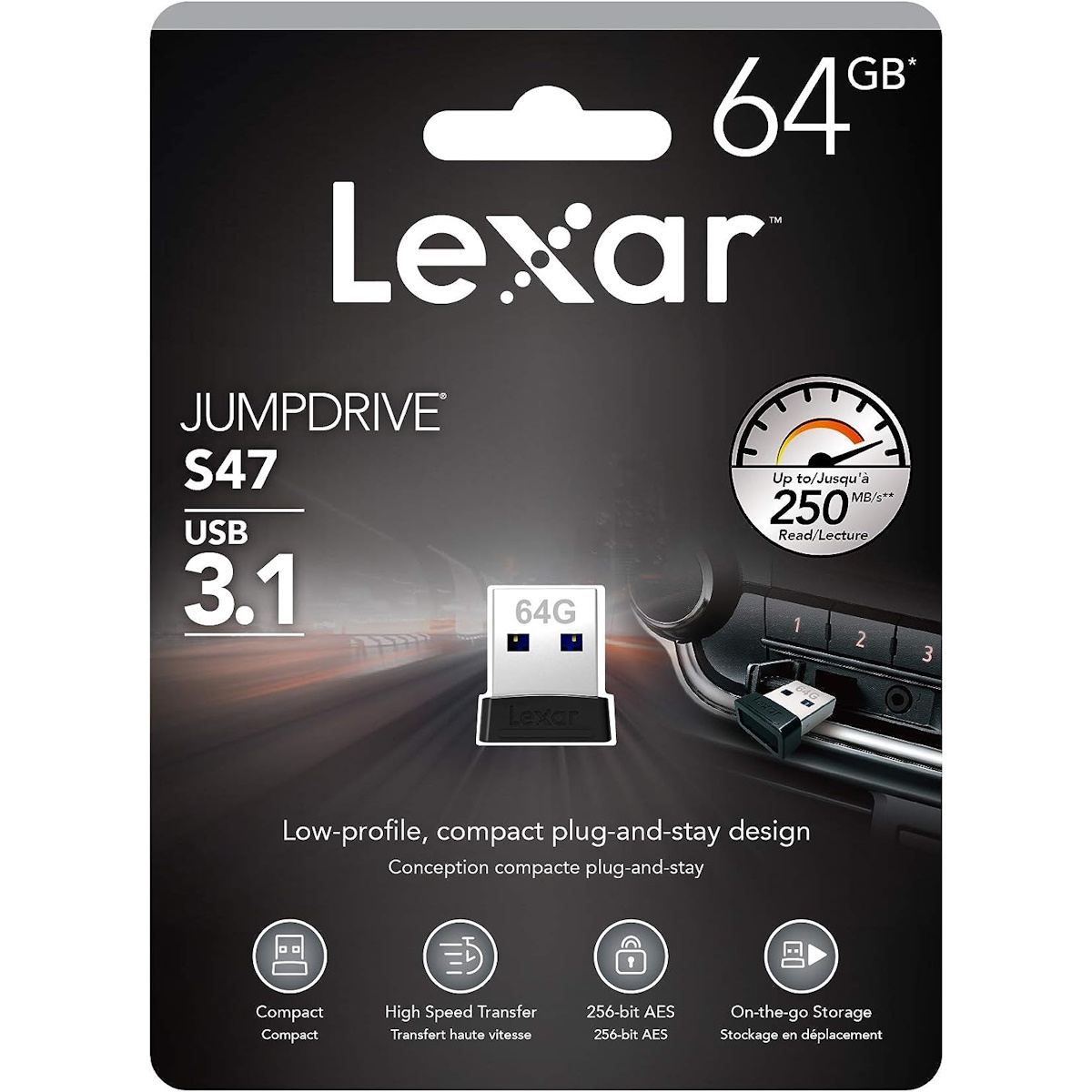 Pendrive 64GB Jumpdrive S47 Usb 3.1 Lexar